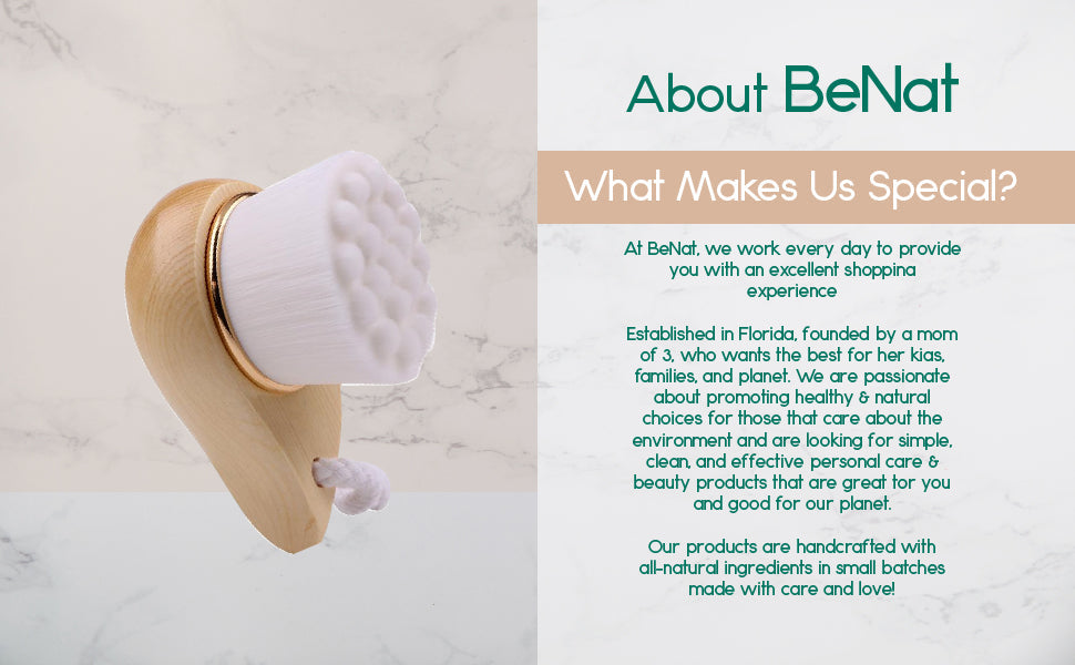 facial brush with bamboo handle