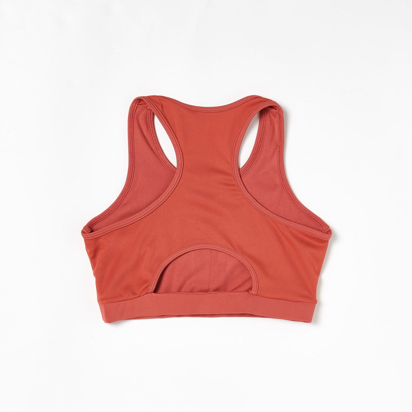 over-time recycled poly sports bra in hotsauce