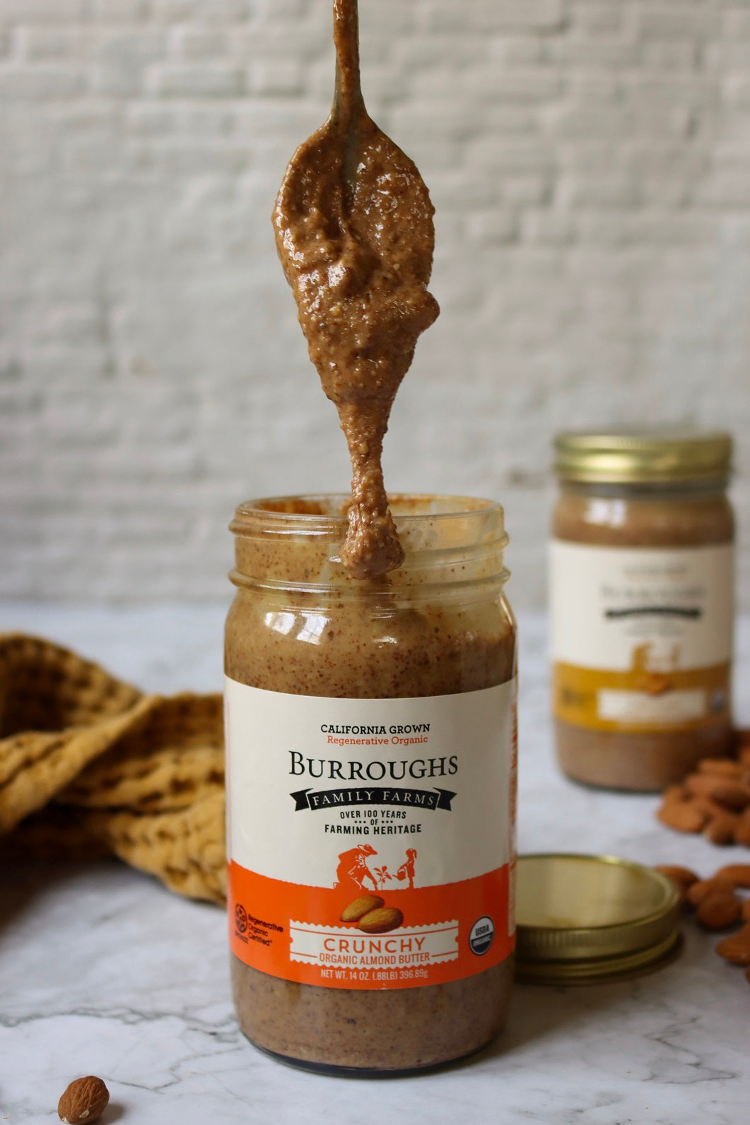 regenerative organic crunchy almond butter