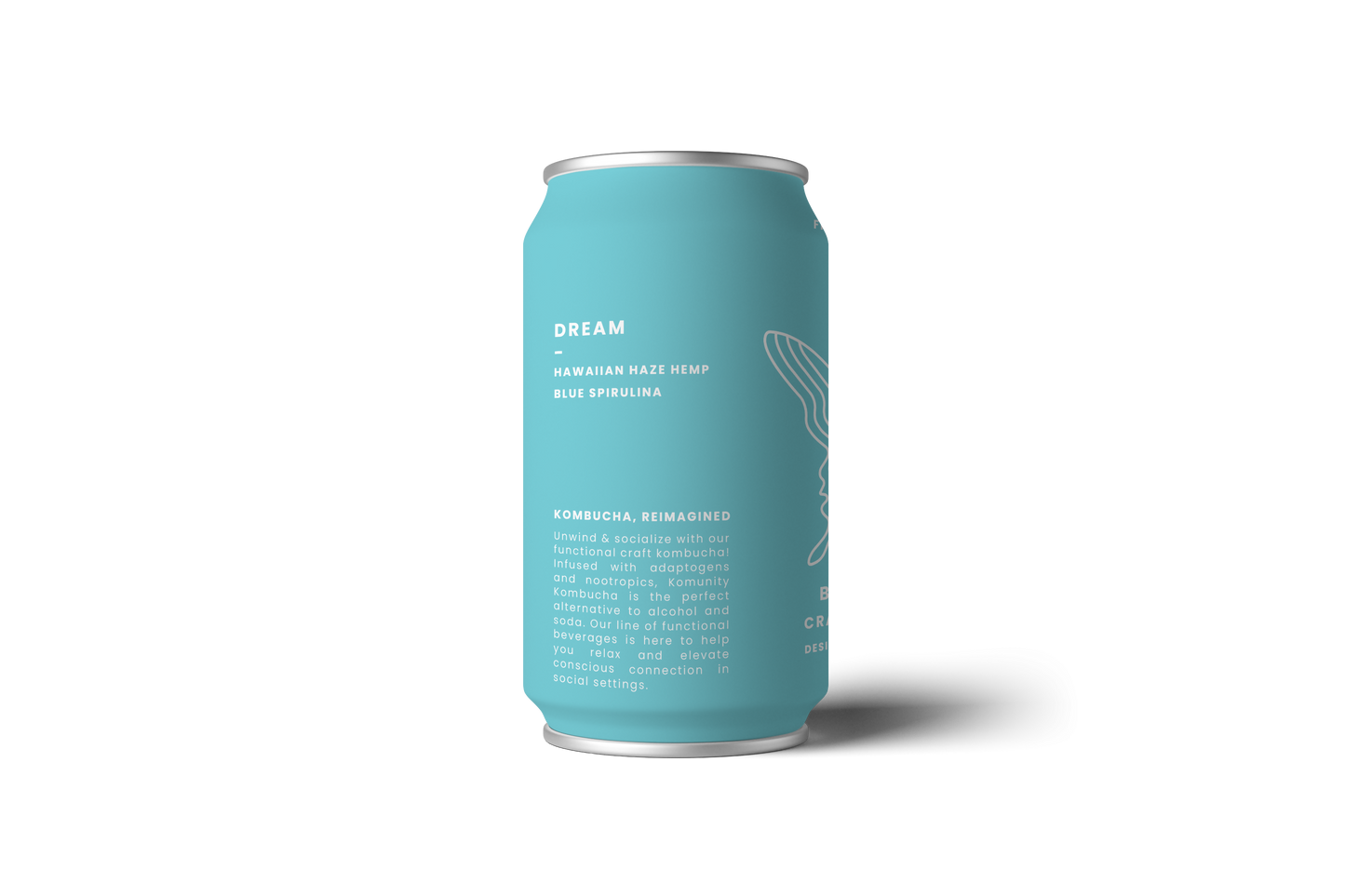 komunity kombucha "dream" - blue dream kombucha cans - 24 x 12oz