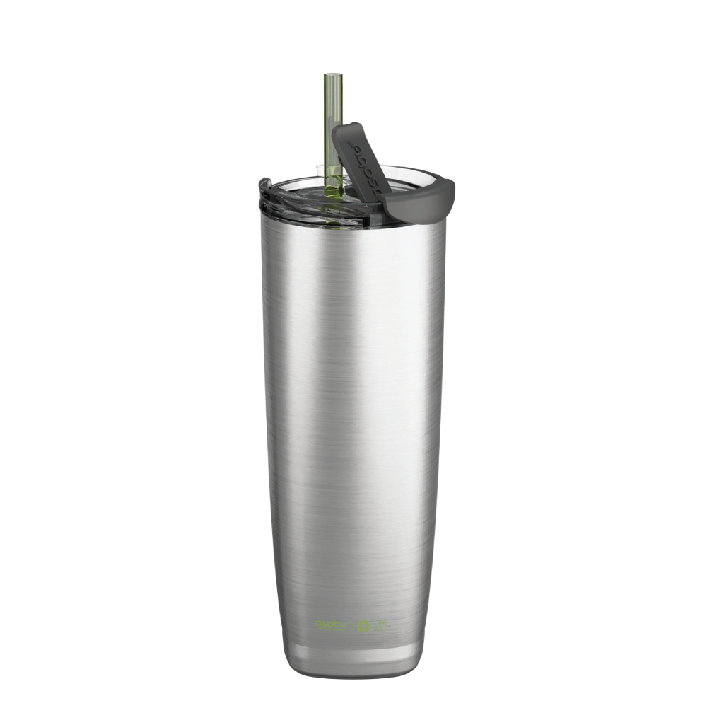 recycled stainless steel aqualina tumbler - built in straw
