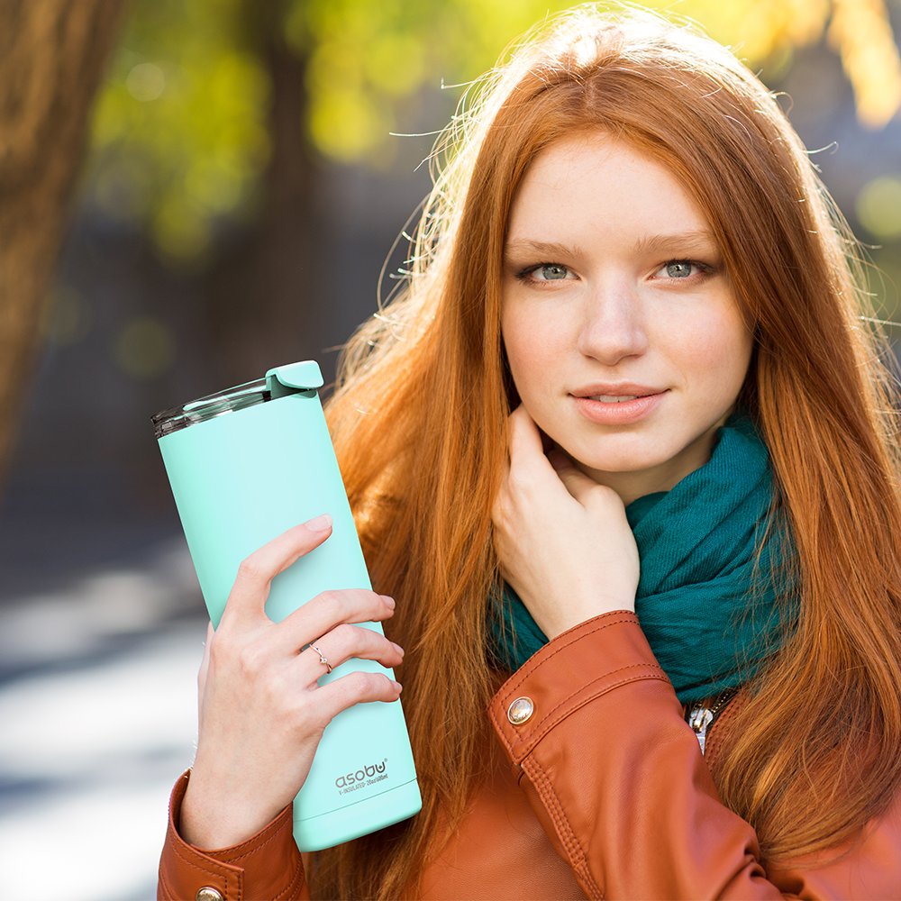 mint aqualina tumbler - built in straw
