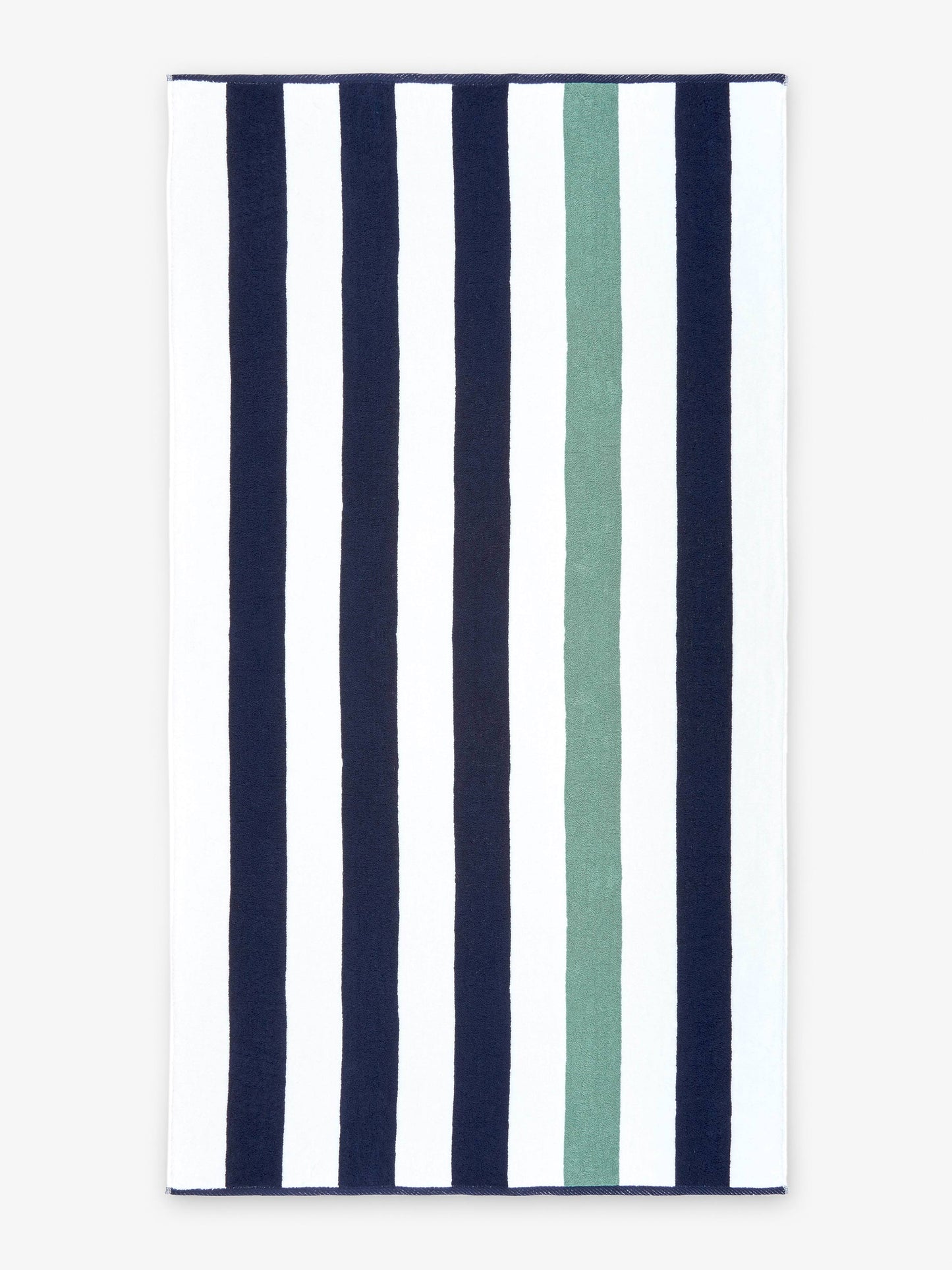 midnight blue & seafoam classic cabana beach towel