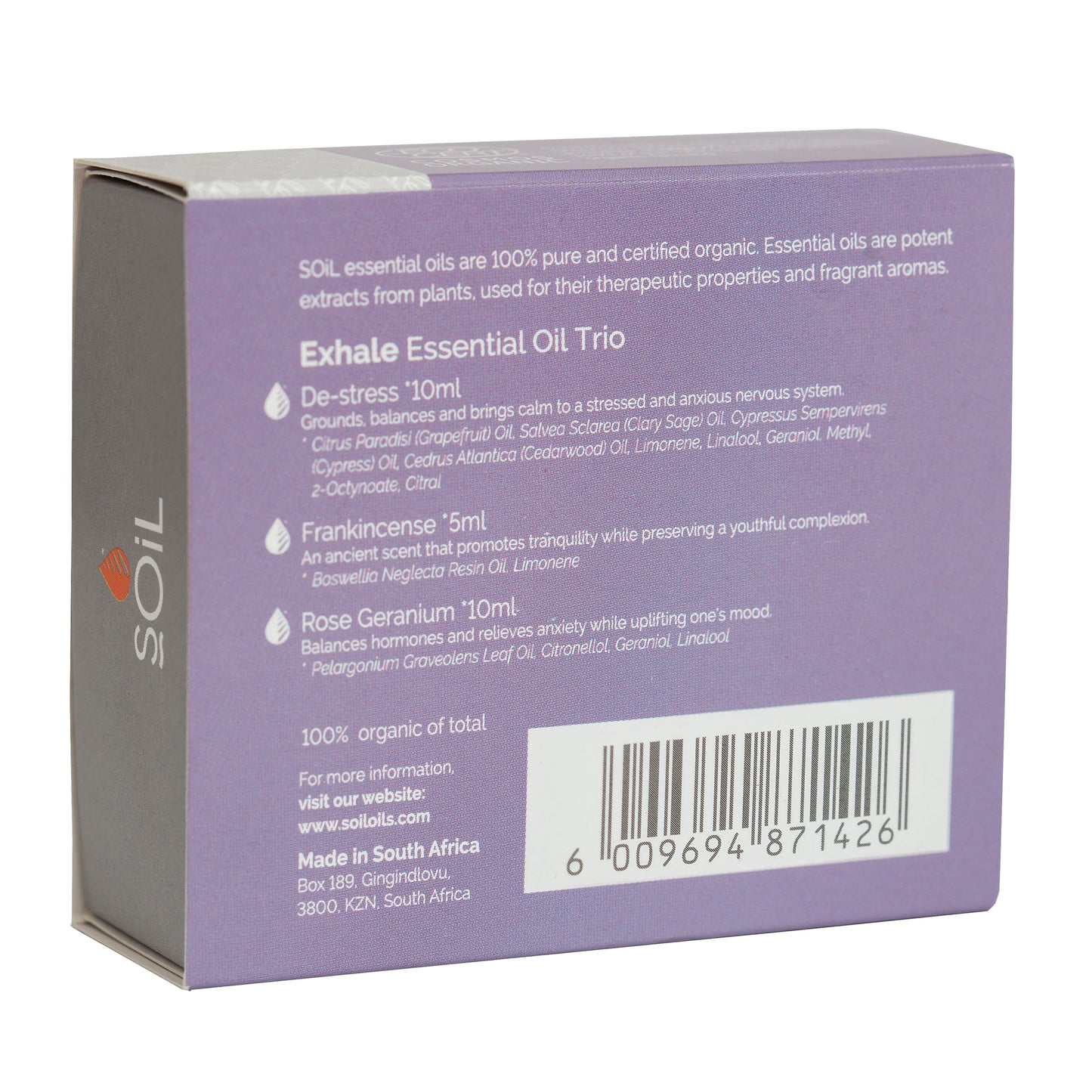 soil exhale organic essential oil trio