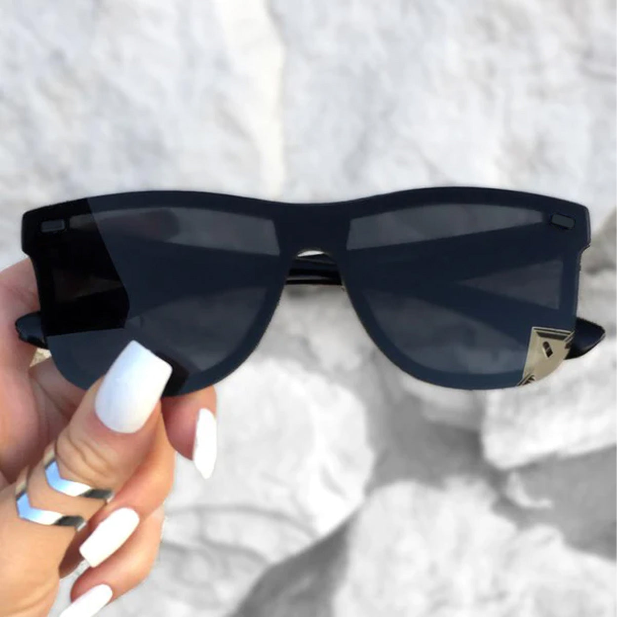 sustainable future - black square wayfarer sunglasses