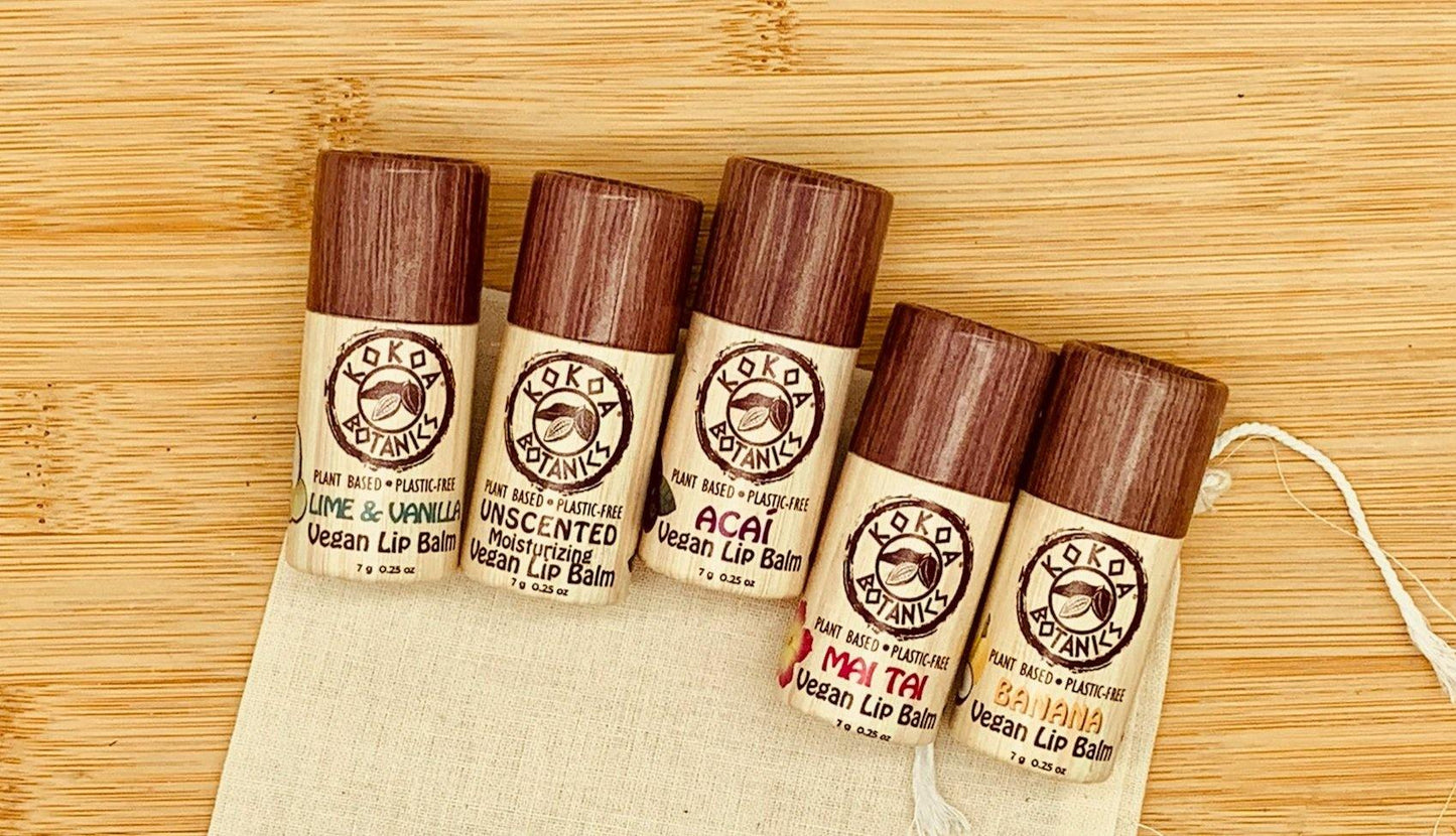 vegan lip balm gift set - eco friendly essentials - plastic free