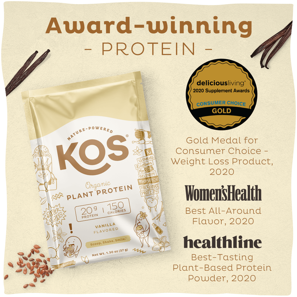 kos organic plant protein - vanilla - single serving