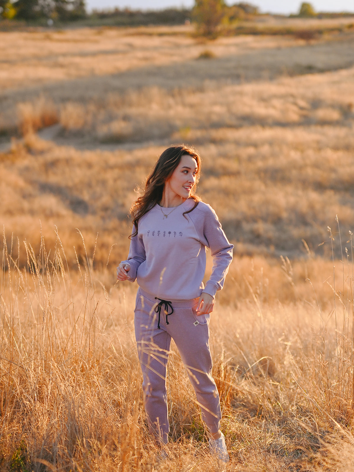 lavender raglan pullover