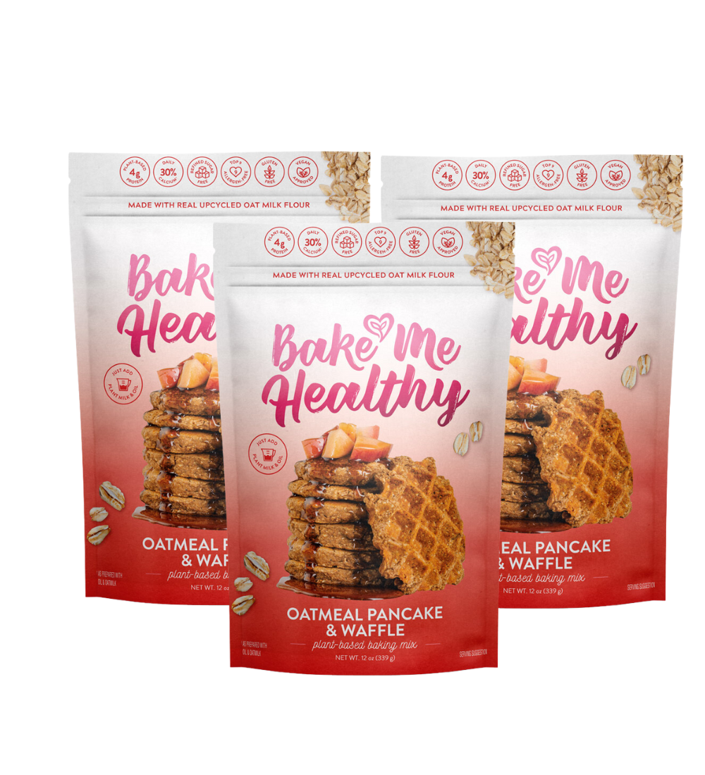 bake me healthy oatmeal pancake & waffle mix baking mix triple bundle