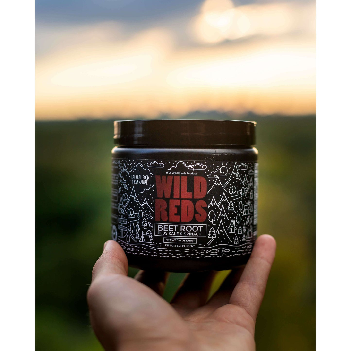 wild reds powder - all-natural pre-workout energy mix 5.8oz case of 12