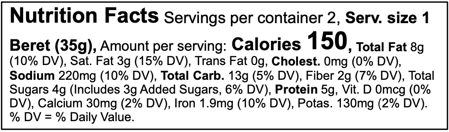 tahini cashew butter chocolate berets (box of 6 twin packs)