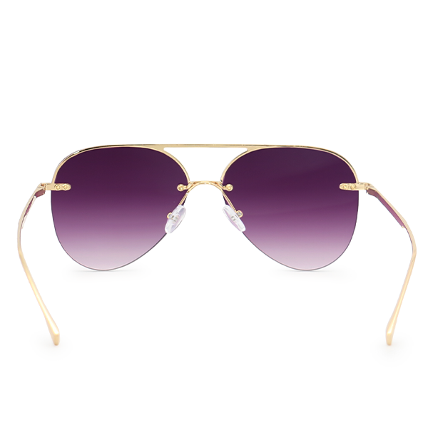 smaller megan 2 - purple metal aviator sunglasses with gold frame