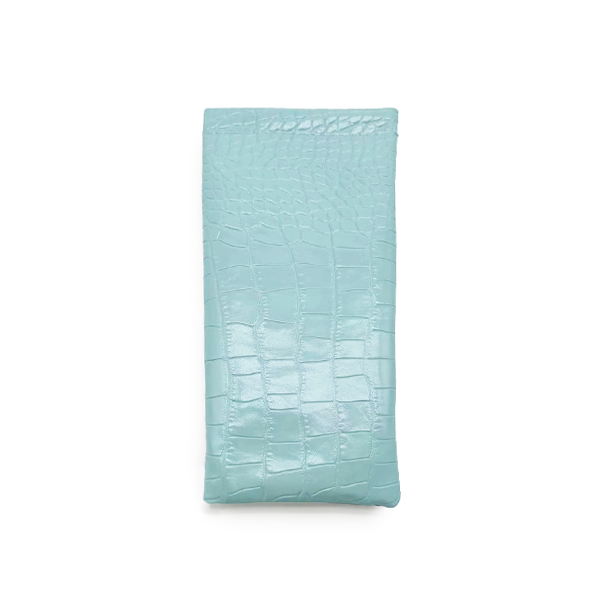 faux croco - turquoise soft pouch