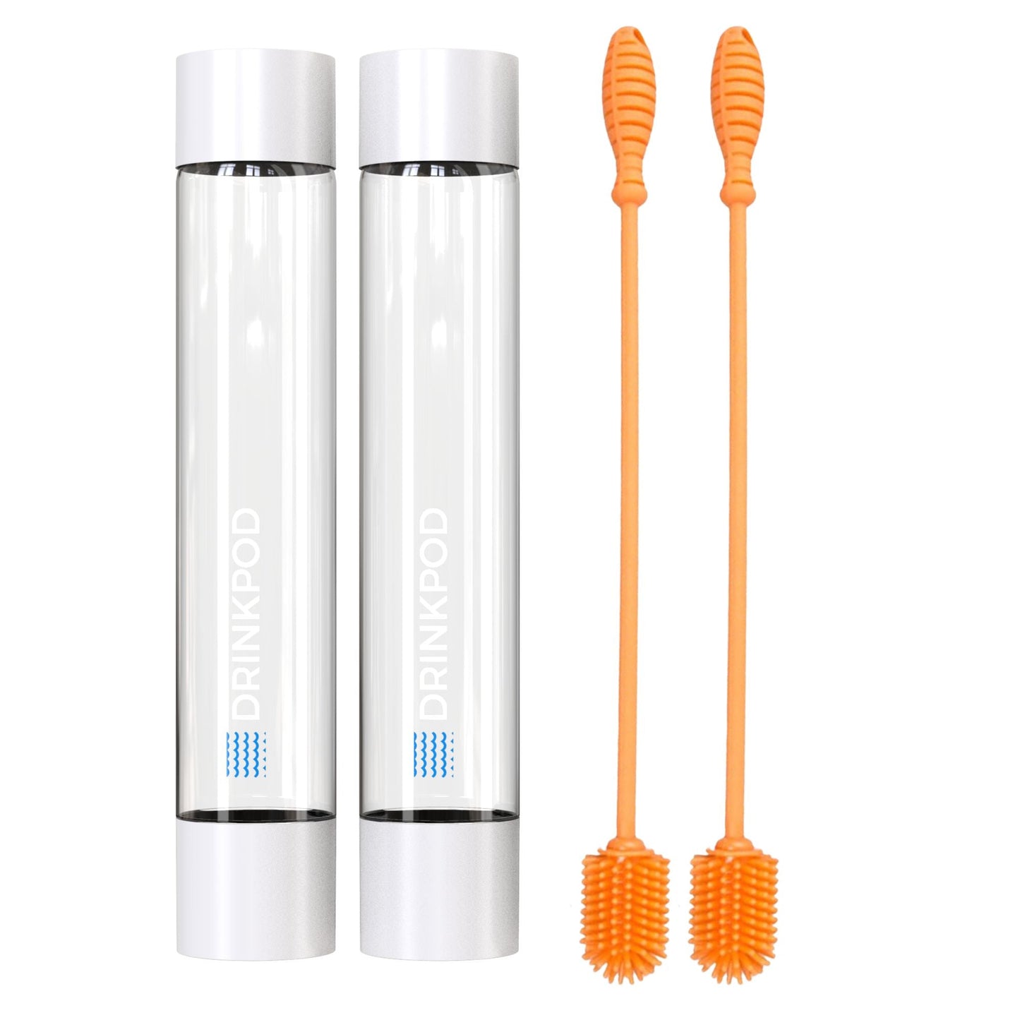 fizzpod bottles 2 pack & optional cleaning brush