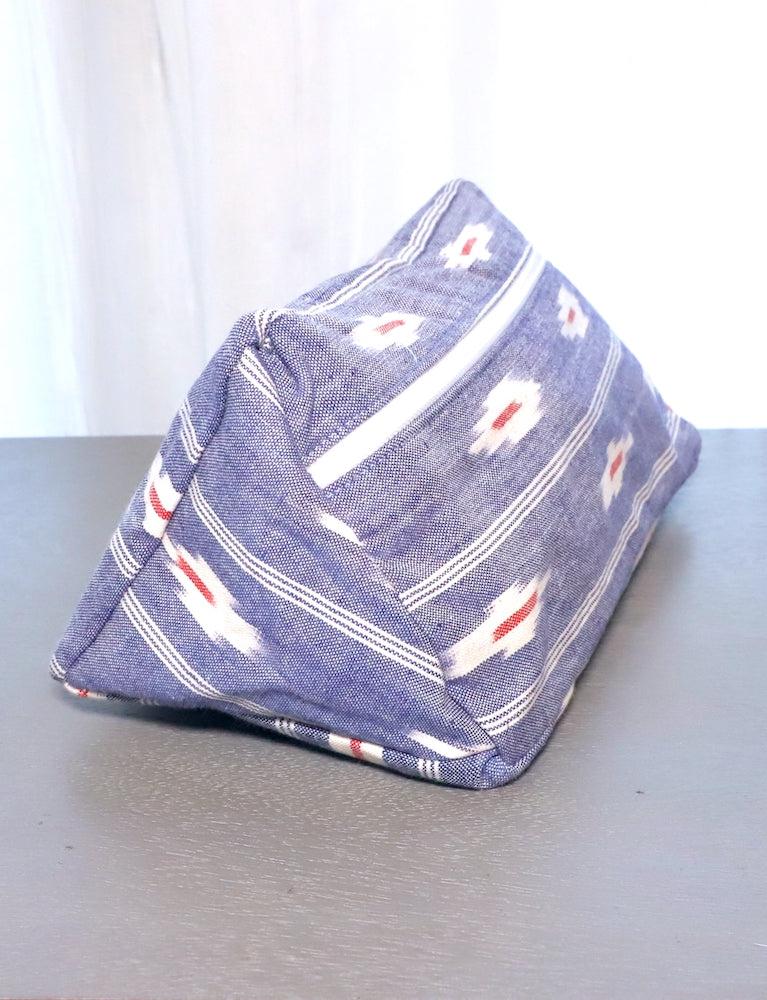 blue ikat toiletry bag