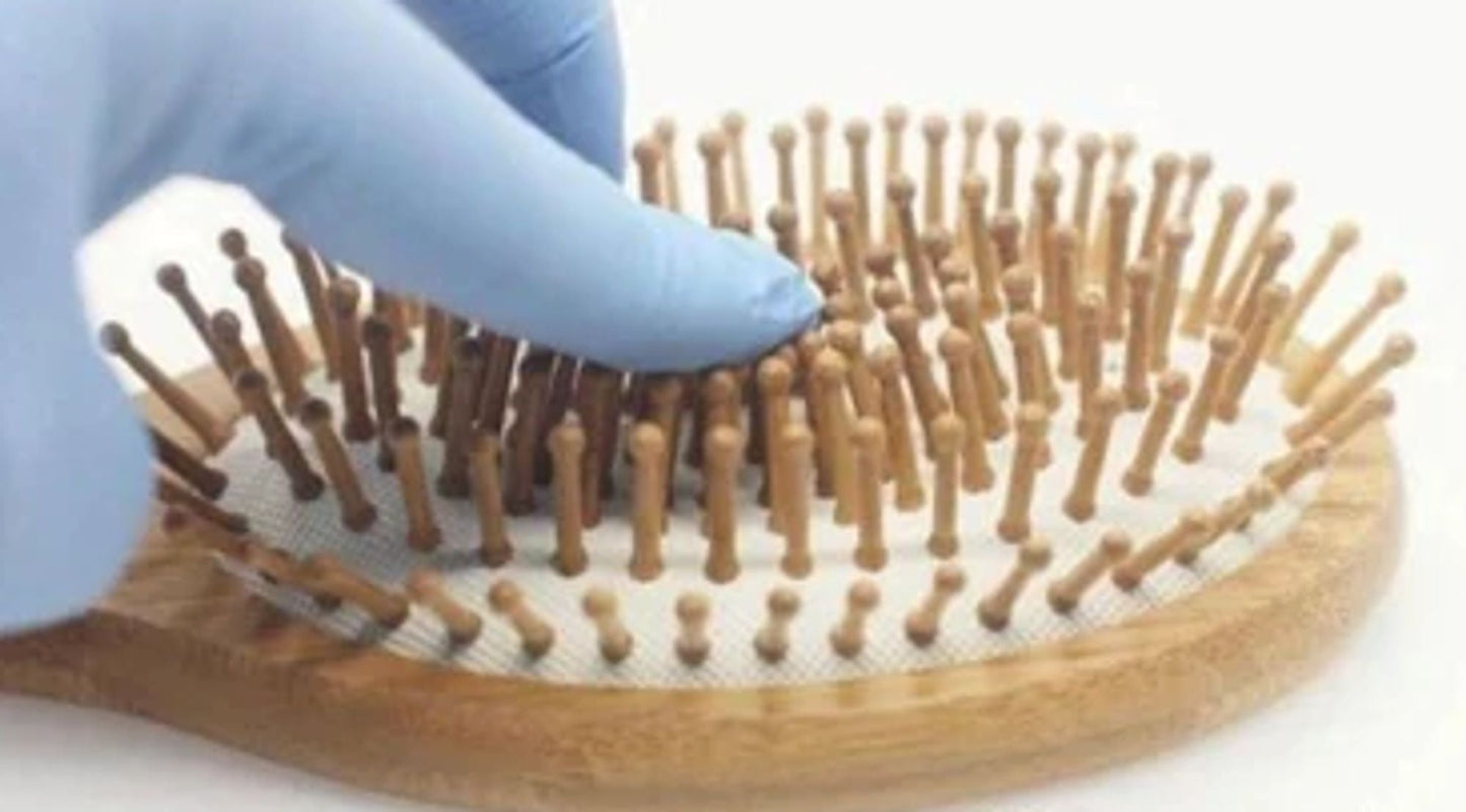 wooden detangling hair brush