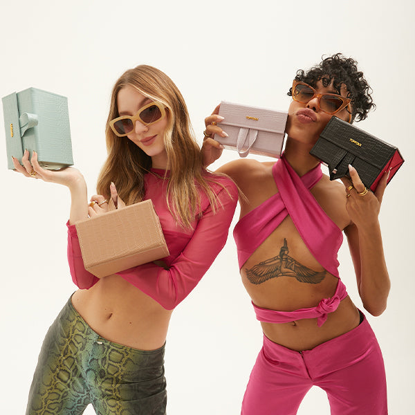 nude faux croco travel case