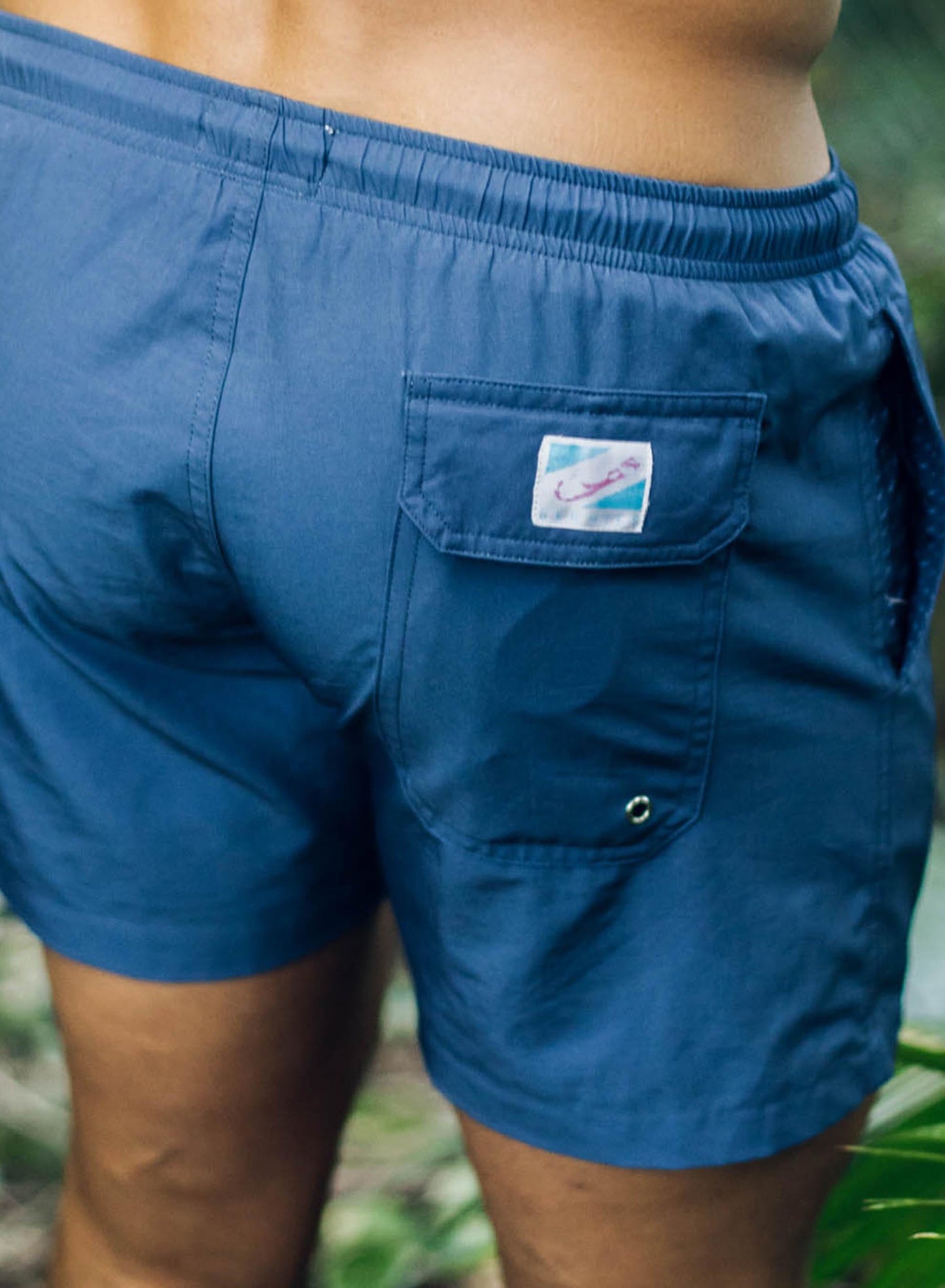 navy - swim trunks