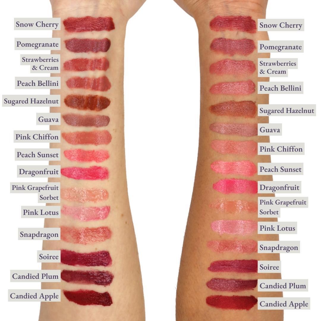 colour fusion lip glaze samples