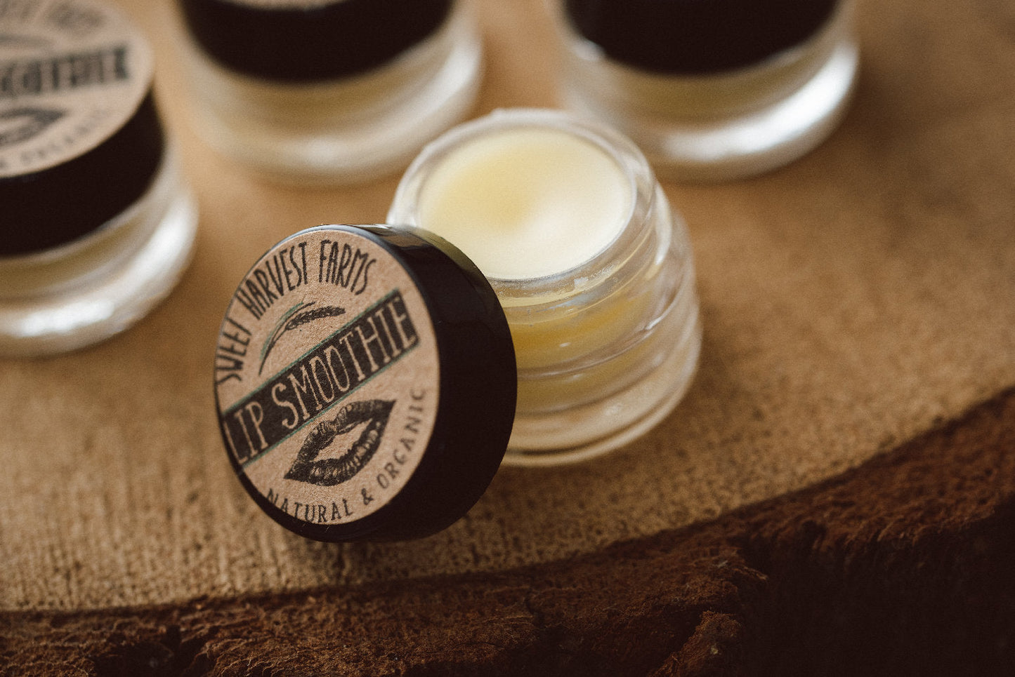 organic luxury lip smoothie. sweet harvest farms version of lip balm for hydrated smoother lips!
