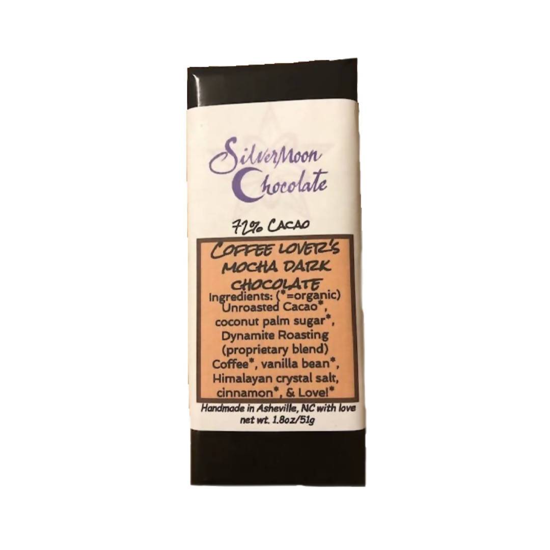 organic coffee lover's mocha 72% dark chocolate bar - 12 x 1.8oz