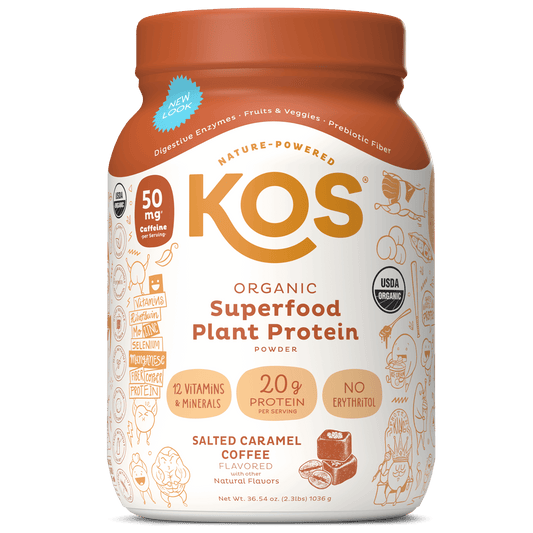 Organic Plant Protein, Salted Caramel Coffee, 28 servings by KOS