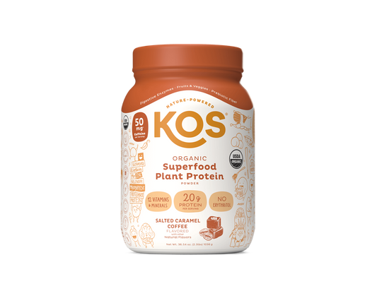Organic Plant Protein, Salted Caramel Coffee, 28 servings by KOS