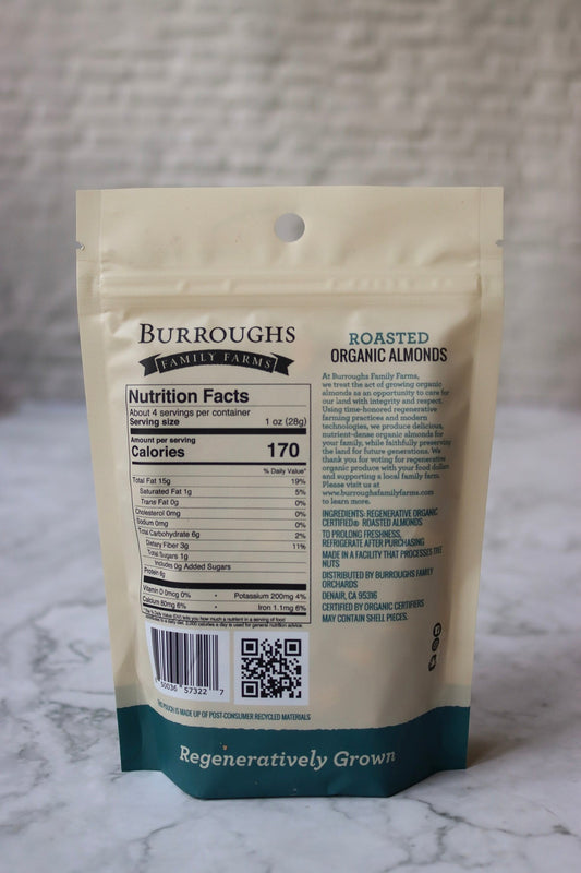 Regenerative Organic Roasted Almonds by Burroughs Family Farms