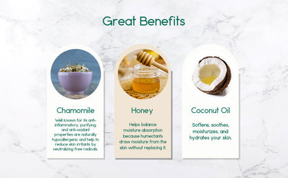 Renewing Soap Bar. Chamomile, Honey, and Coconut Oil