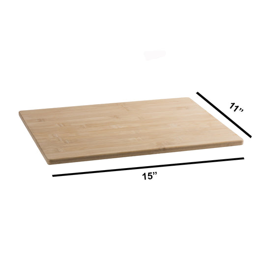Bamboo Medium Kitchen Cutting Board 15"X 11"X 0.5" Cheese and Charcuterie Pack of 2 by Hammont