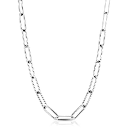 Silver Large Elongated Link Chain