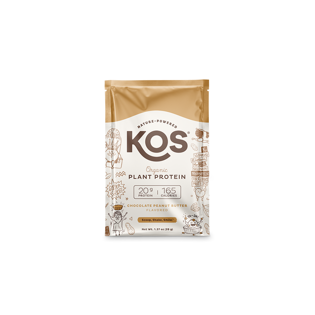 kos organic plant protein - chocolate peanut butter - single serving