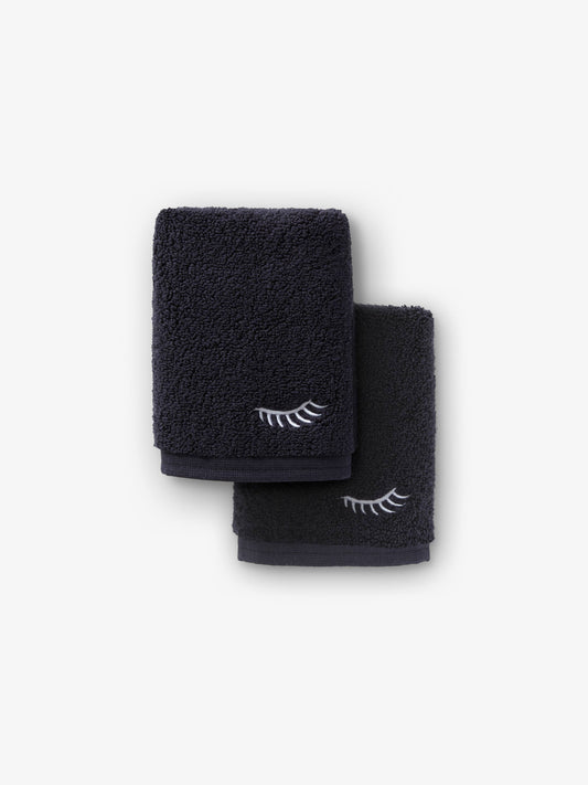 Black Dusk Makeup Towels (Pair) by Laguna Beach Textile Company