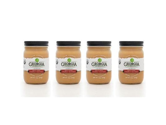 Georgia Grinders Organic Creamy Peanut Butter 4 Pack (12 oz Jars) - (CP-CL) by Georgia Grinders