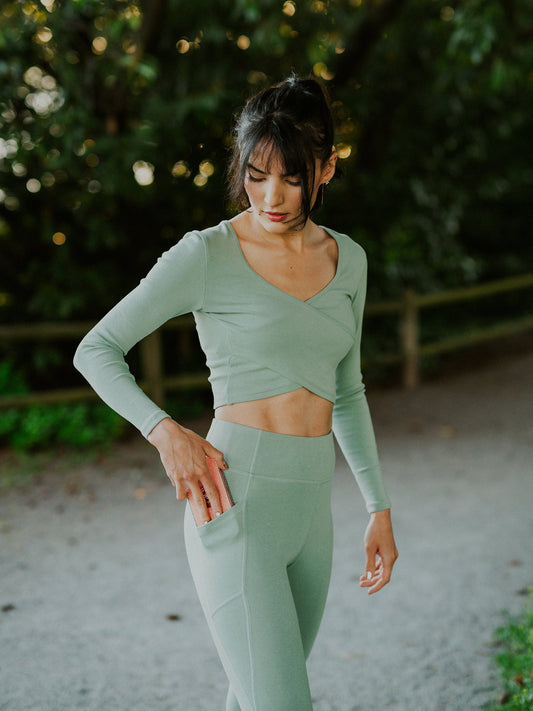 PlantTec™ Reversible Long Sleeve Tee | Sage by Happy Earth