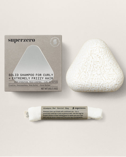 Deep Moisture + Anti Frizz Shampoo Bar for Curly, Coily, Extremely Frizzy Hair by superzero