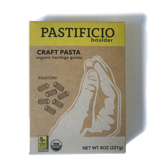 Pastificio Boulder RIGATONI - Heritage and ancient wheat pasta box - 12 boxes x 8oz by Farm2Me