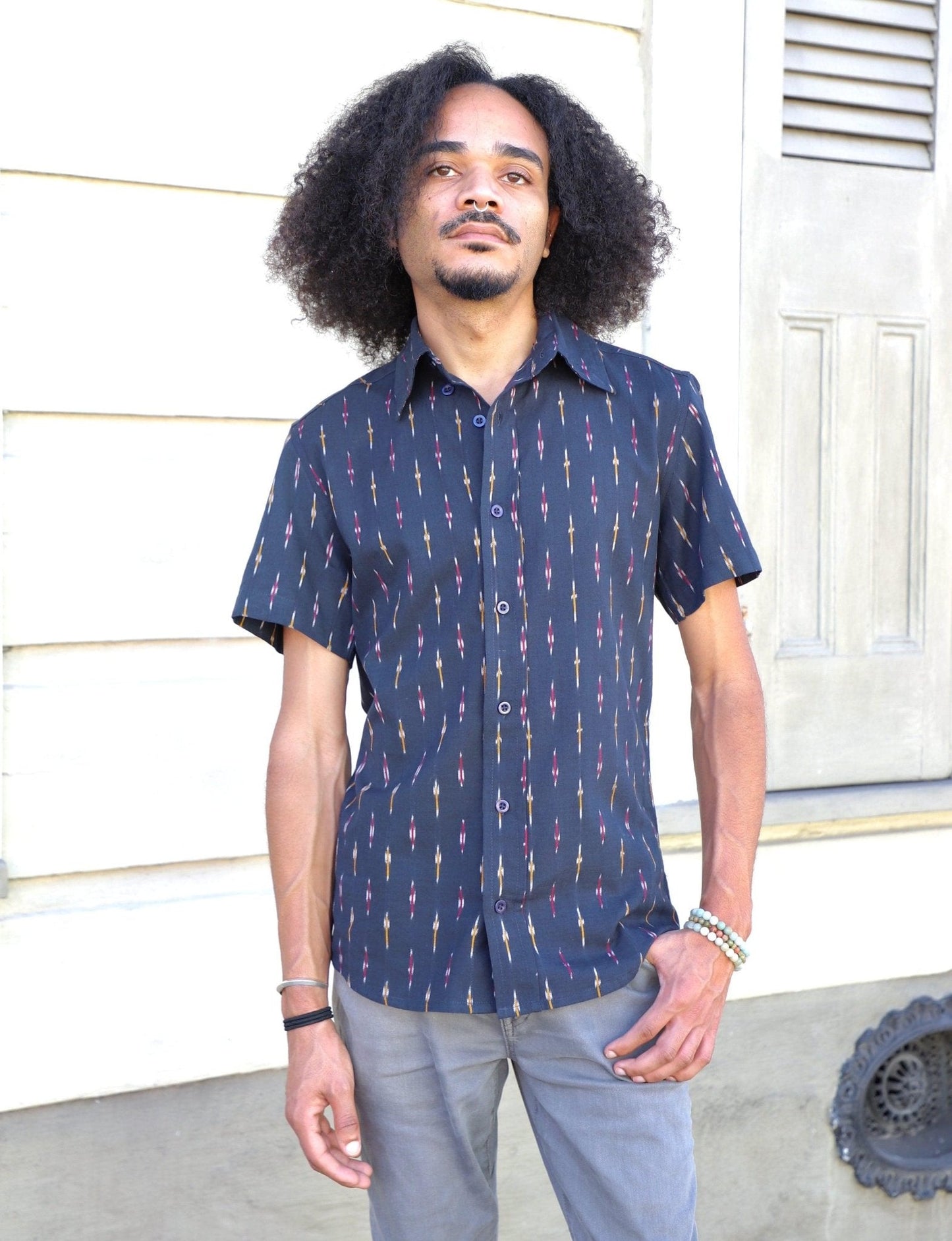 badru men's button down shirt