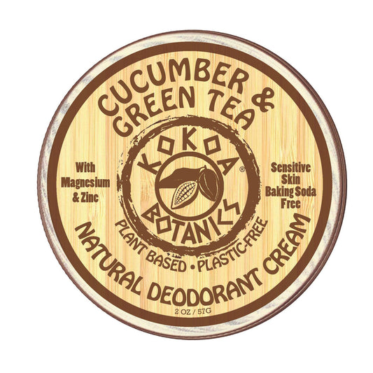 Natural Deodorant Paste - Cucumber & Green Tea - Sensitive Skin - Aluminum Free - Baking Soda Free - 2.5 oz