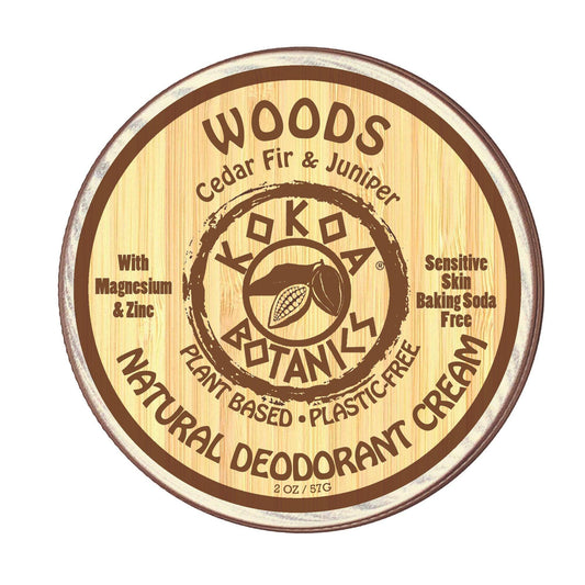 WOODS - Natural Deodorant Cream - Sensitive Skin – Baking Soda-Free 2.5 oz