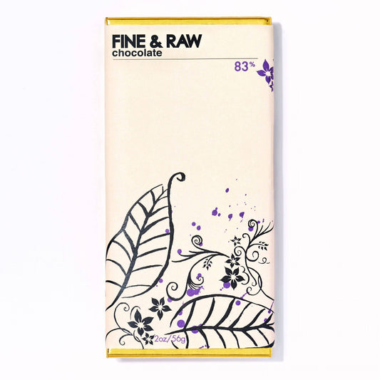 Fine and Raw Dark Chocolate Bars, Organic (83% Cocoa / Cacao) - 10 Bars x 2oz by Farm2Me