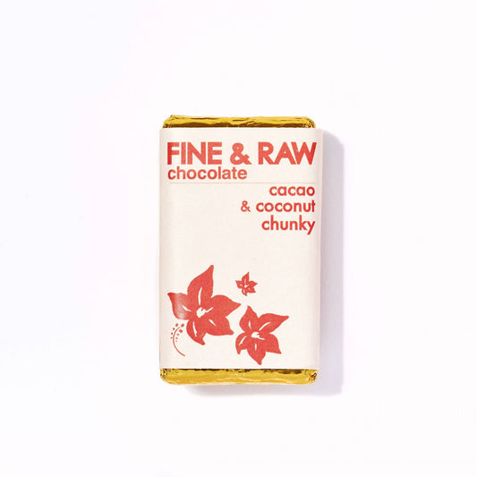 Fine and Raw Cacao & Coconut Chunky Chocolate Bars, Organic - 10 Bars x 1.5oz by Farm2Me