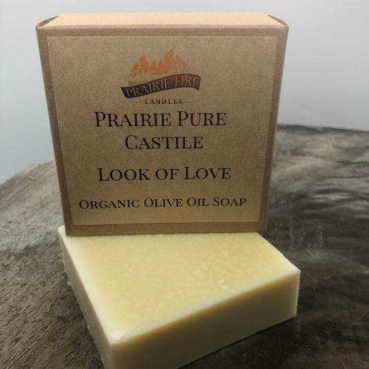 Look of Love Real Castile Organic Olive Oil Soap for Sensitive Skin - Dye Free - 100% Certified Organic Extra Virgin Olive Oil by Prairie Fire Tallow, Candles, and Lavender
