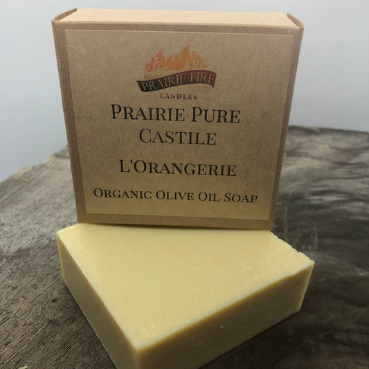 L'Orangerie Real Castile Organic Olive Oil Soap for Sensitive Skin - Dye Free - 100% Certified Organic Extra Virgin Olive Oil by Prairie Fire Tallow, Candles, and Lavender
