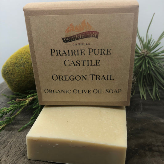 Oregon Trail Real Castile Organic Olive Oil Soap for Sensitive Skin - Dye Free - 100% Certified Organic Extra Virgin Olive Oil by Prairie Fire Tallow, Candles, and Lavender
