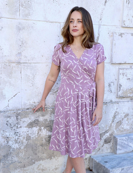 Lavender Organic Wrap Dress by Passion Lilie