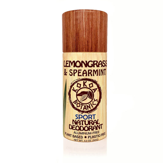 Lemongrass and Spearmint - Natural Deodorant - Sport - Aluminum-Free - Plastic-Free 3.2 oz by kokoabotanics