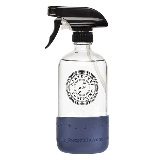 Reusable 16 oz Glass Spray Bottle (Empty) with Silicone Cushion Base by Nantucket Footprint
