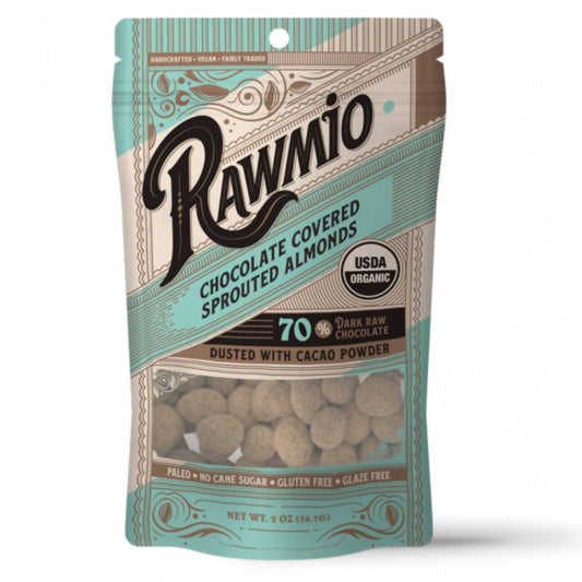 Rawmio Chocolate Covered Sprouted Almonds - 18 Bags x 2oz by Farm2Me
