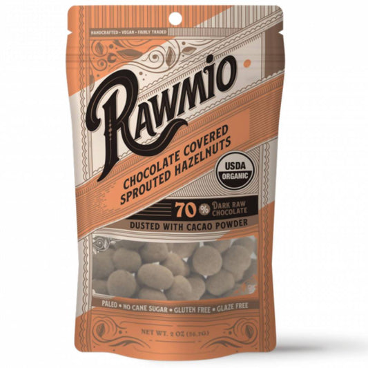 Rawmio Chocolate Covered Sprouted Hazelnuts - 18 Bags x 2oz by Farm2Me